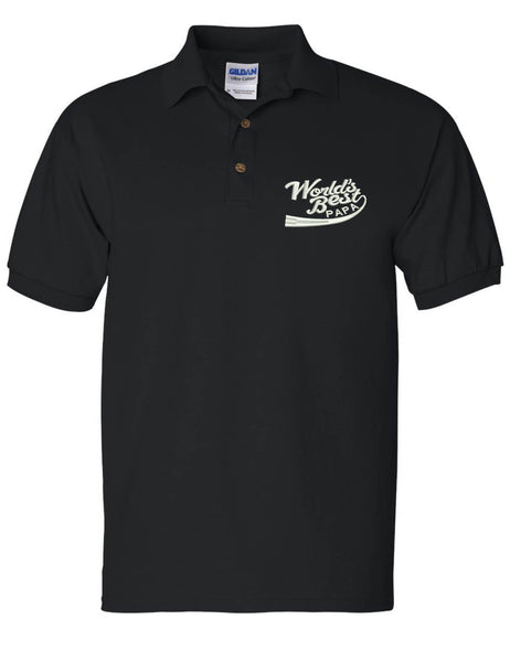 Men's Polo T Shirt World Best Papa Embroidered Father's Day Dad Gift