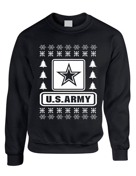 Adult Sweatshirt US Army Ugly Christmas USA Military Holiday Gift