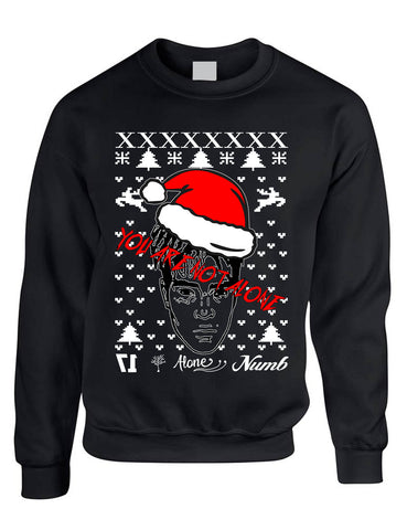 Adult Sweatshirt You Are Not Alone Ugly Xmas Top Trendy Holiday Gift