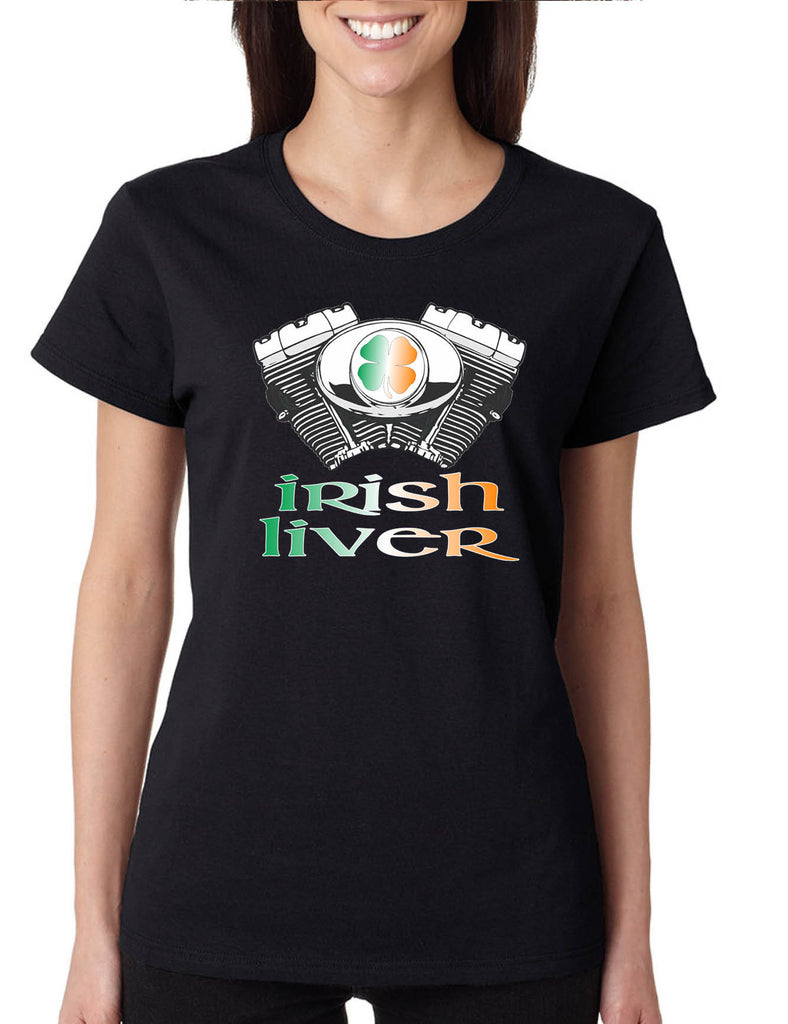 Women's T Shirt Irish Liver St Patrick's Day Party Shamrock Top