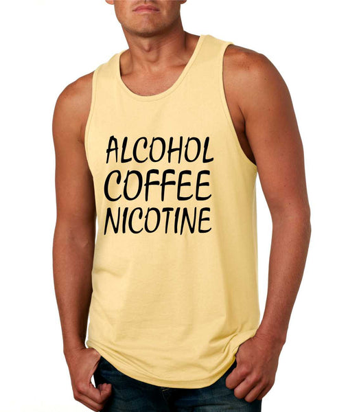 Men's Tank Top Alcohol Coffee Nicotine Cool Funny Top - ALLNTRENDSHOP - 4