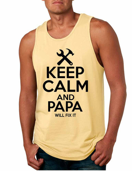 Men's Tank Top Keep Calm And Papa Will Fix It Gift For Grandpa Top - ALLNTRENDSHOP - 6