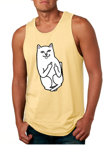 Men's Tank Top Middle Finger Cat Funny Humor Top