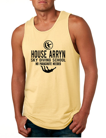 Men's Tank Top House Arryn Sky Diving School Trendy Humor