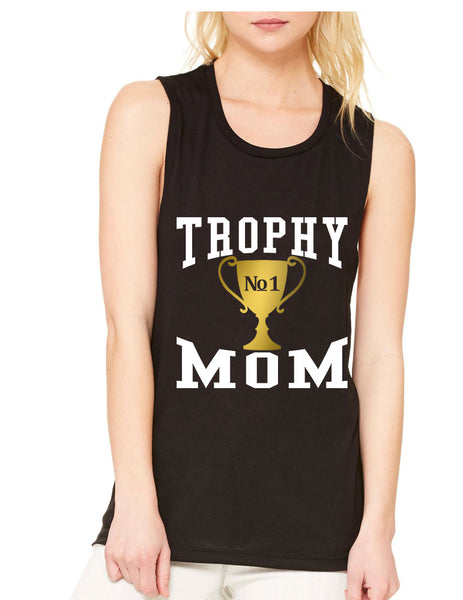 Women's Flowy Muscle Top Trophy Mom Gift Love Mother's Day Top - ALLNTRENDSHOP - 5
