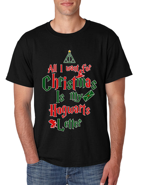 Men's T Shirt All I Want For Xmas Is Hogwarts Letter Holiday Gift