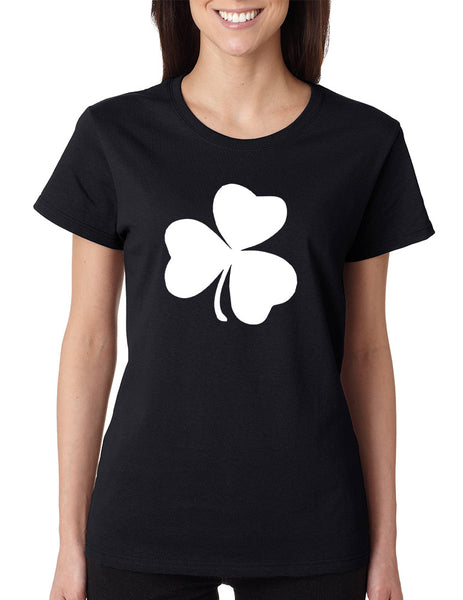 Women's T Shirt White Shamrock Graphic St Patrick's Day Party - ALLNTRENDSHOP - 2