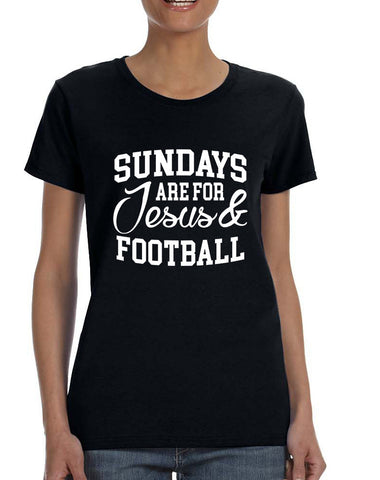 Women's T Shirt Sundays Are For Jesus And Football Love Tee