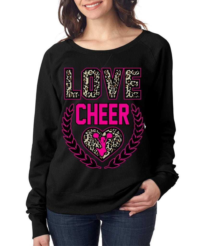 Love Cheer Leopard Womens long sleeve Pullover - ALLNTRENDSHOP - 1