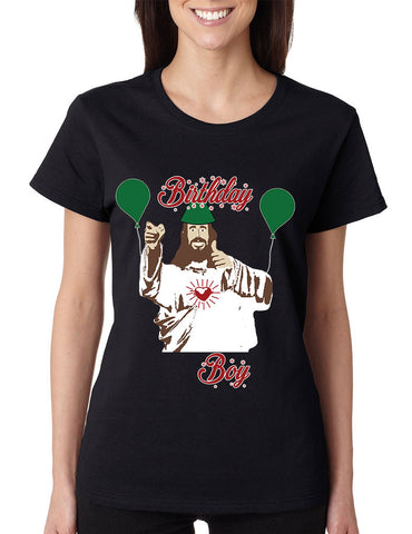 Women's T Shirt Birthday Boy Jesus Ugly Christmas Sweater