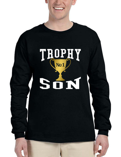 Men's Long Sleeve Shirt Trophy Son Cool Gift Best Love Shirt - ALLNTRENDSHOP - 1