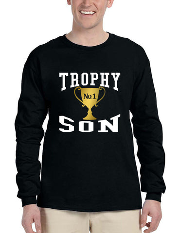Men's Long Sleeve Shirt Trophy Son Cool Gift Best Love Shirt - ALLNTRENDSHOP - 1