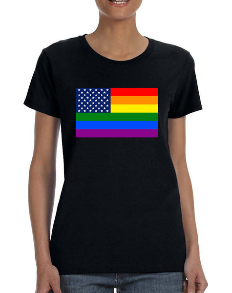 Women's T Shirt United States Gay Pride Flag Love Parade Tee