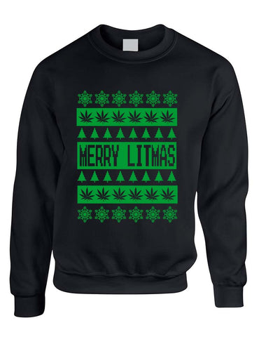 Merry Litmass green womens sweatshirt - ALLNTRENDSHOP - 1