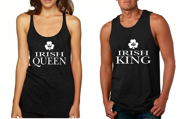 Couple Tank Top Irish Queen and King St Patrick's Party Set