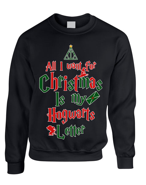 Adult Sweatshirt All I Want For Xmas Is Hogwarts Letter Holiday Top