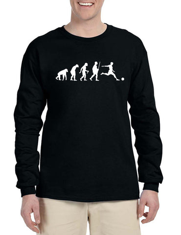 Men's Long Sleeve Soccer Evolution Funny Sport Shirt