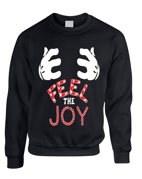 Adult Sweatshirt Feel The Joy Cute Christmas Gift Holiday Top