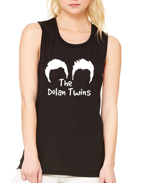 Women's Flowy Muscle Top The Dolan Twins Trendy Cute Top