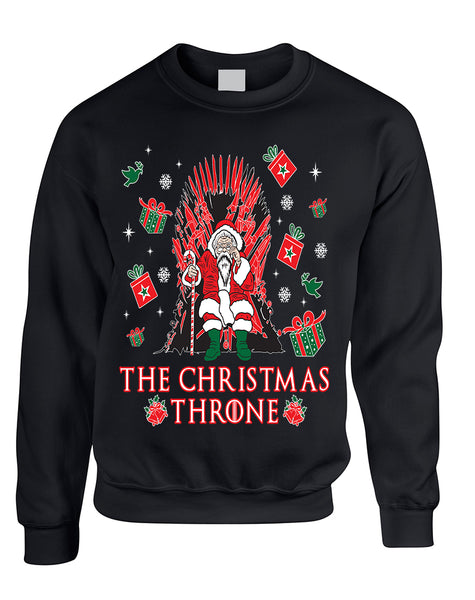 Adult Sweatshirt The Christmas Throne Santa Best Ugly Xmas Top