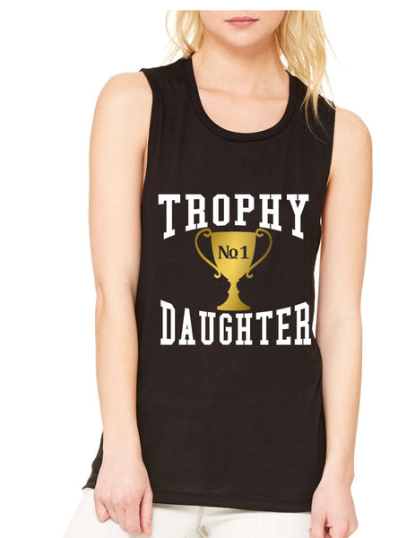 Women's Flowy Muscle Top Trophy Daughter Love Cool Gift Fun - ALLNTRENDSHOP - 2