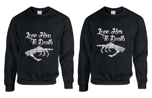 Love her Love him to death Couple sweaters Valentines day - ALLNTRENDSHOP - 2