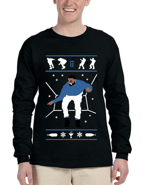 Men's Long Sleeve Hotline Bling Blue 1-800 Hotline Ugly Sweater - ALLNTRENDSHOP - 4