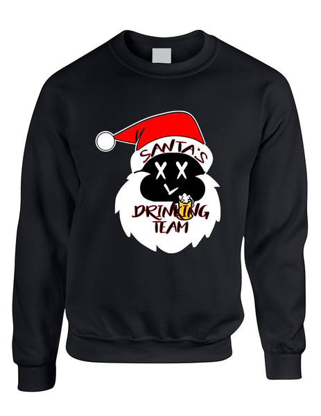Adult Sweatshirt Santa's Drinking Team Fun Ugly Xmas Sweater - ALLNTRENDSHOP - 2