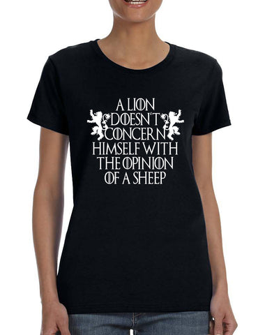 Women's T Shirt Lion Doesn't Concern Himself With Opinion Of Sheep