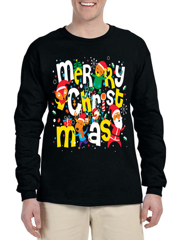 Men's Long Sleeve Merry Christmas Party Fireworks Ugly Shirt