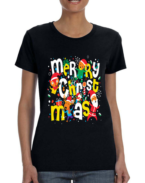 Women's T Shirt Merry Christmas Party Fireworks Ugly Xmas Gift