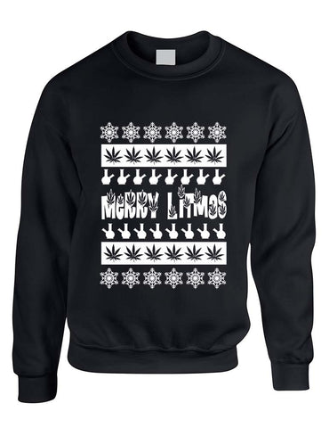 Merry Litmas bong woman sweatshirt - ALLNTRENDSHOP