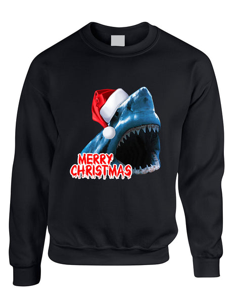 Adult Crewneck Santa Jaws Merry Christmas Ugly Xmas Funny Top - ALLNTRENDSHOP - 2