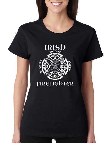 Women's T Shirt Irish Firefighter St Patrick's Shirt Irish Party - ALLNTRENDSHOP - 2