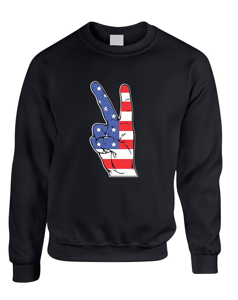 Adult Sweatshirt American Flag Hand 4th Of July Cool Top