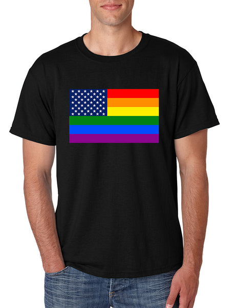 Men's T Shirt United States Gay Pride Flag Support Love Shirt