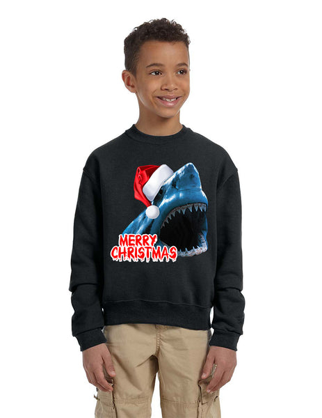 Kids Youth Sweatshirt Santa Jaws Merry Christmas Ugly Xmas Funny