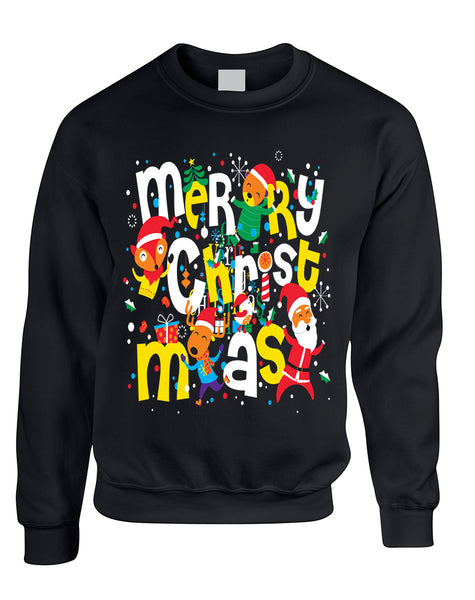 Adult Sweatshirt Merry Christmas Party Fireworks Ugly Xmas Gift