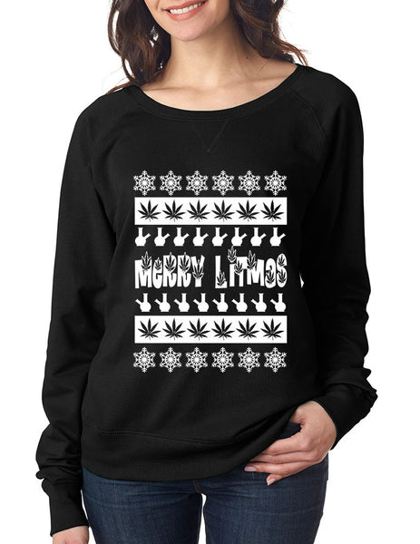 Merry Litmas bong Womens long sleeve Pullover - ALLNTRENDSHOP - 2