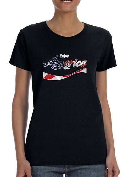 Women's T Shirt Enjoy America 4th Of July Love USA Shirt