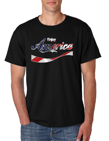 Men's T Shirt Enjoy America 4th Of July Top Love USA Party