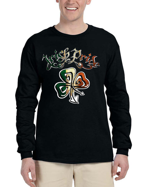 Men's Long Sleeve Irish Pride Shamrock St Patrick's Shirt