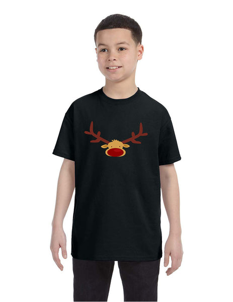 Kids T Shirt Reindeer Face Christmas Shirt Cool Funny Xmas Gift
