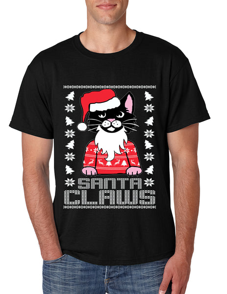 Men's T Shirt Santa Claws Cat Ugly Xmas Cute Cats Lover Gift