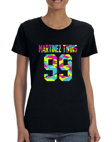 Women's T Shirt Martinez Twins 99 Neon Camo Print Trendy Tee