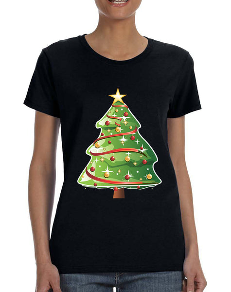 Women's T Shirt Christmas Tree Cute Ugly Xmas Trendy Shirt