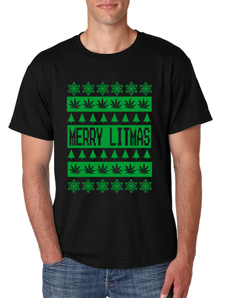 Merry Litmas Green mens T-shirt - ALLNTRENDSHOP - 3