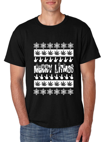 Merry Litmas bong Mens T-shirt - ALLNTRENDSHOP - 1