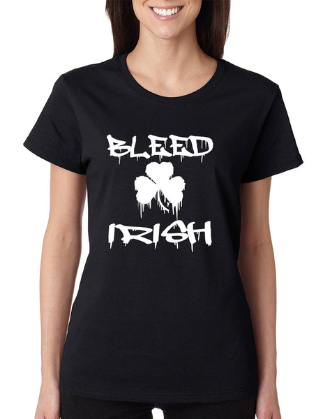 Women's T Shirt Bleed Irish St Patrick's Day Party Irish Shirt - ALLNTRENDSHOP - 2