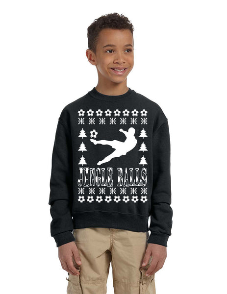 Kids Youth Sweatshirt Jingle Balls Soccer Ugly Xmas Sport Fans Top